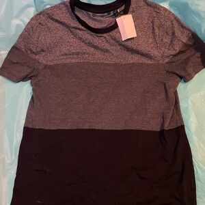 Perry Ellis Charcoal and Black Colorblock Tee